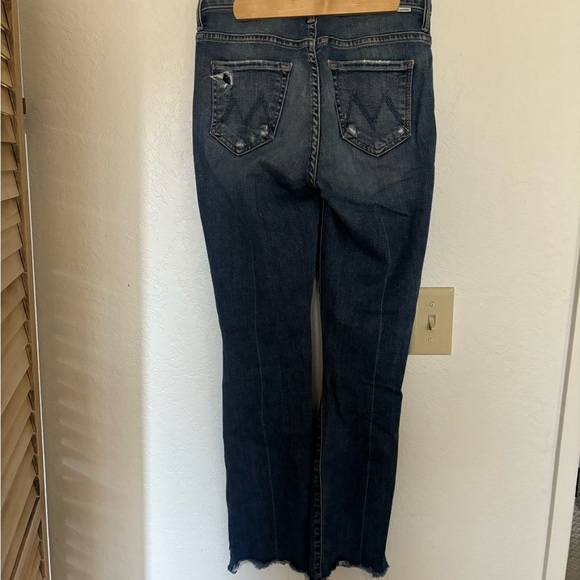 Mother Jeans Insider Crop Step Chew Light Wash Distressed Ankle Flare Size 25 - Picture 5 of 5